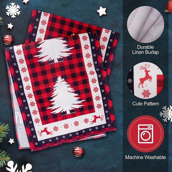 Adoramour Christmas Buffalo Plaid Table Runner 13 X 72 - Picture 3 of 4